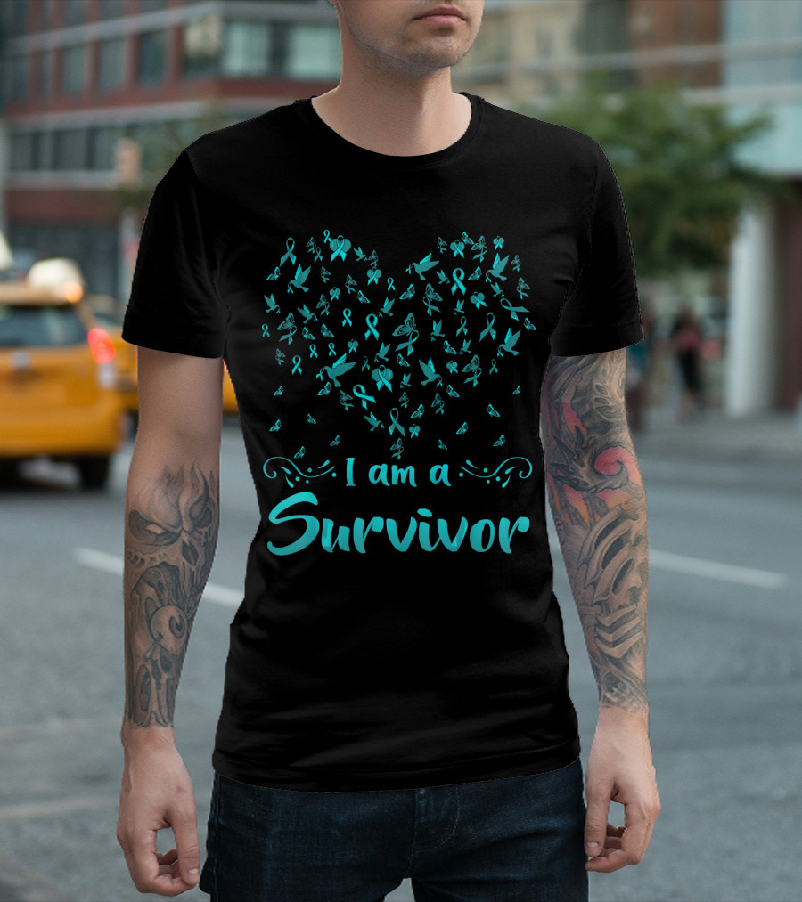 Cervical Cancer Awareness Butterfly I Am a Survivor T-Shirt