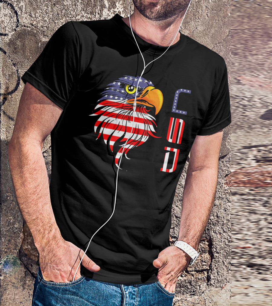 American Eagle USA Flag Themed T-Shirt