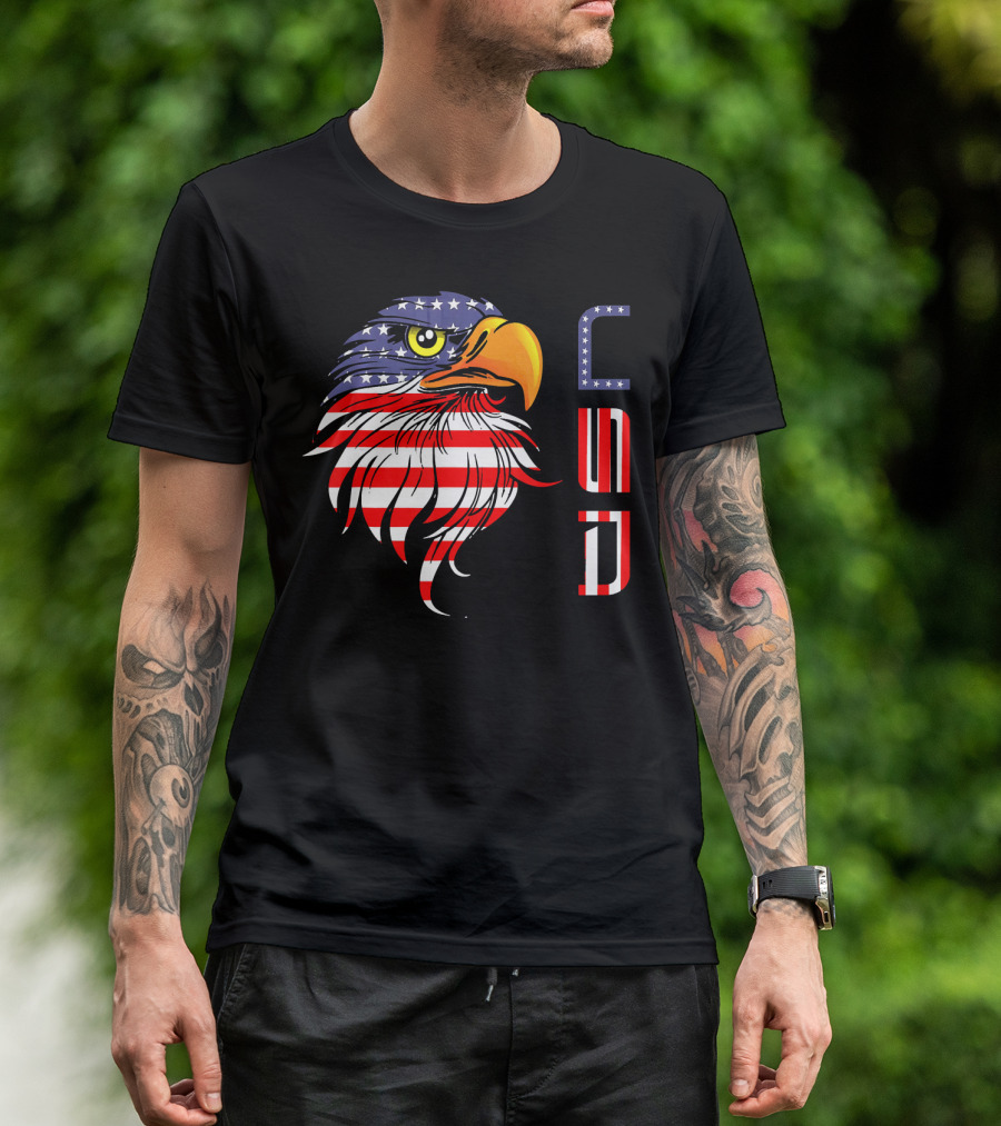 American Eagle USA Flag Themed T-Shirt