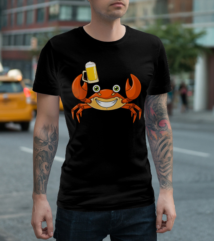 Beer Lover Crab Funny Drinkin Beer T-Shirt