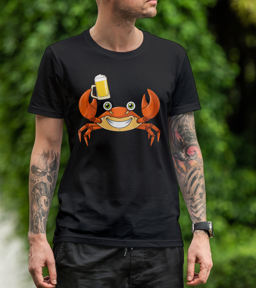 Beer Lover Crab Funny Drinkin Beer T-Shirt