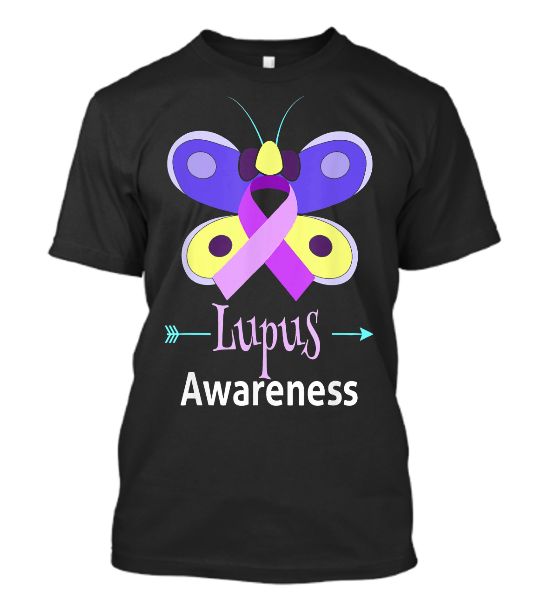 Butterfly Ribbon Lupus Awareness T-Shirt