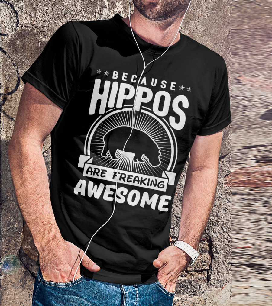 Because Hippos Are Freaking Awesome Hippo Silhouette Star T-Shirt