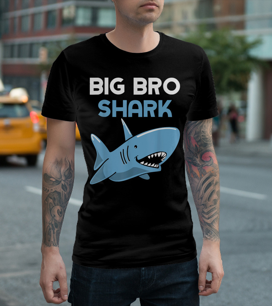 Big Bro Shark Brother Funny Family Big Bro Shark T-Shirt