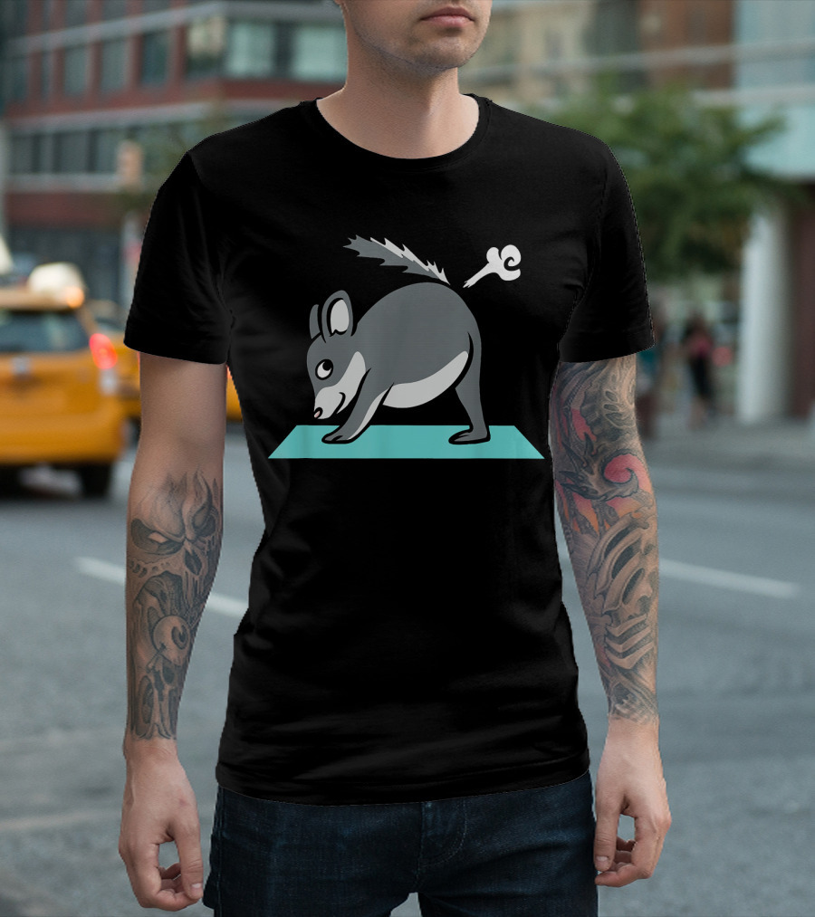 Chinchilla Yoga Pose Funny Pet with Cute Flatulence Gesture T-Shirt