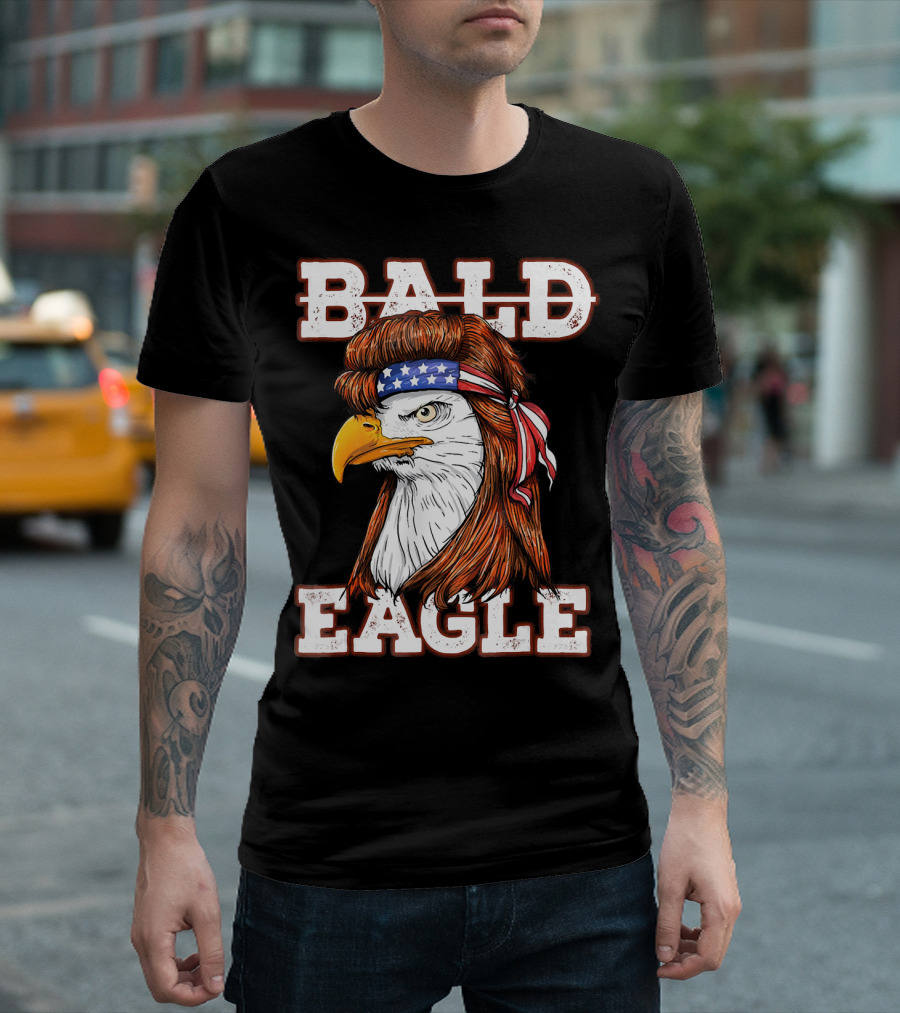 Bald Eagle Mullet USA Headband T-Shirt