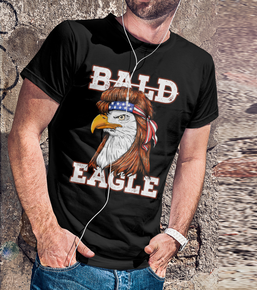 Bald Eagle Mullet USA Headband T-Shirt