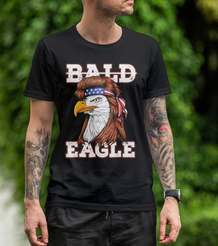 Bald Eagle Mullet USA Headband T-Shirt