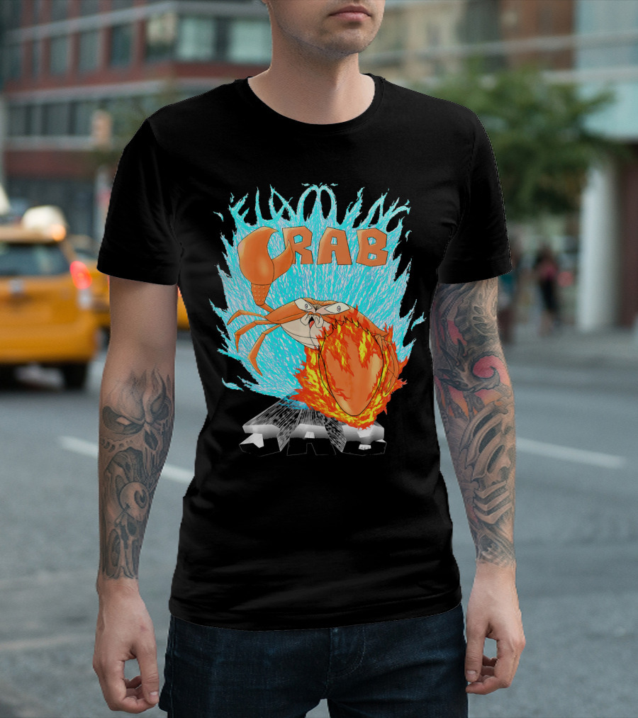 Flaming Crab Jab Cool Punch Action Ani T-Shirt