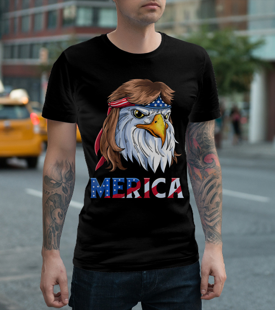 Merica Eagle Mullet 4th Of July America T-Shirt
