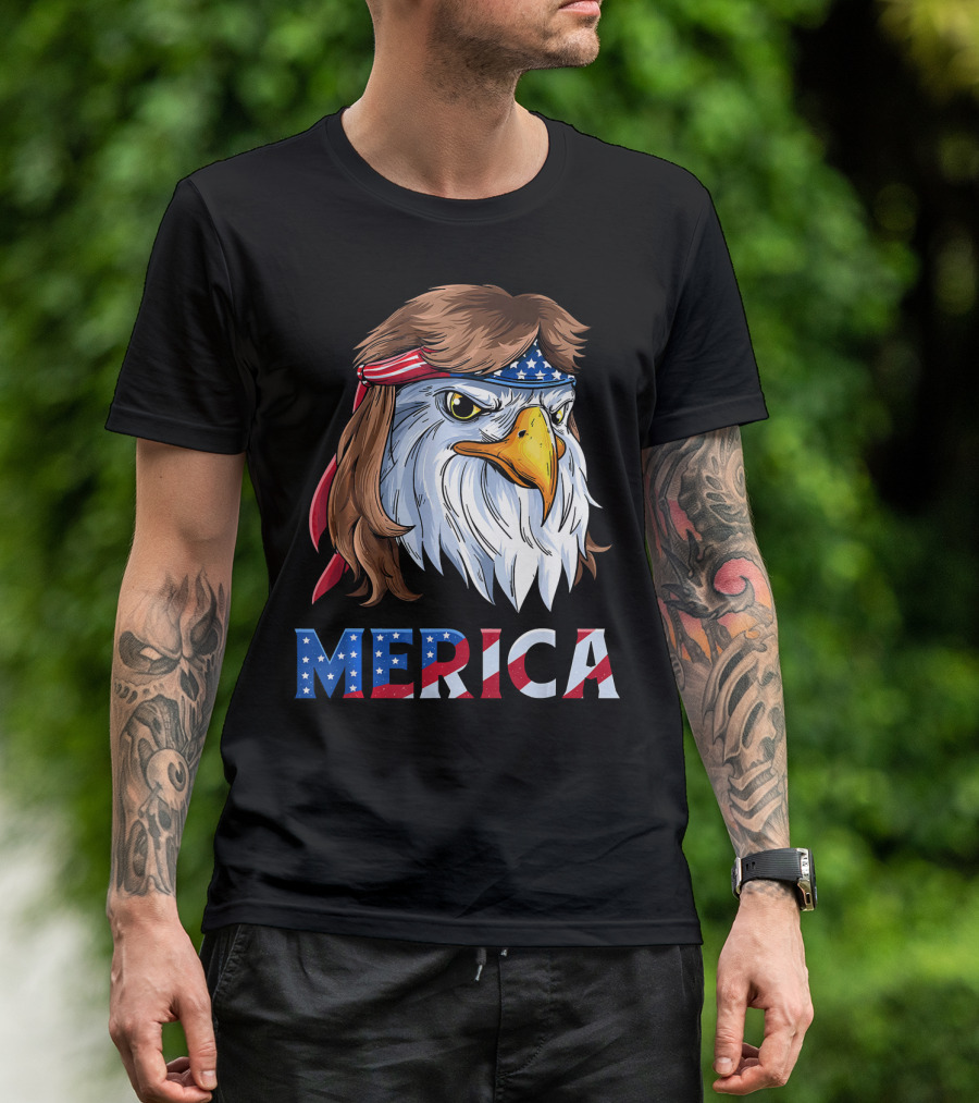 Merica Eagle Mullet 4th Of July America T-Shirt