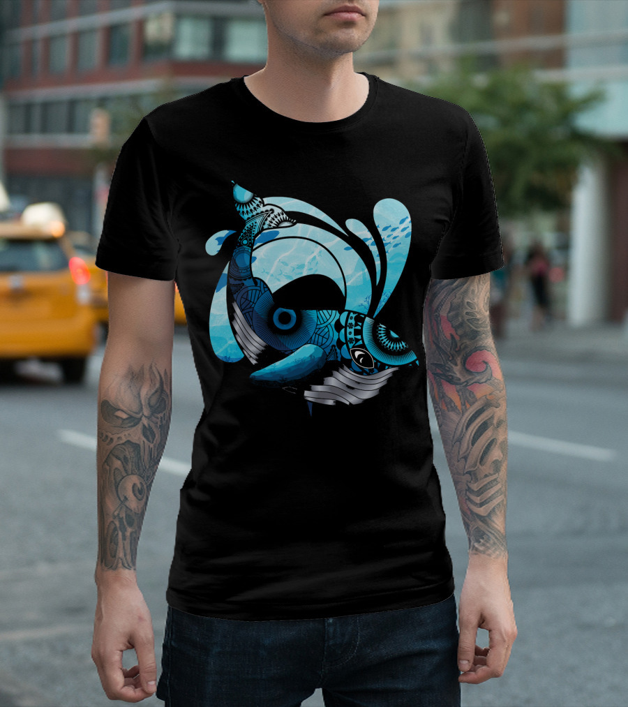 Cute Hawaiian Tribal Whale Splash Activist T-Shirt