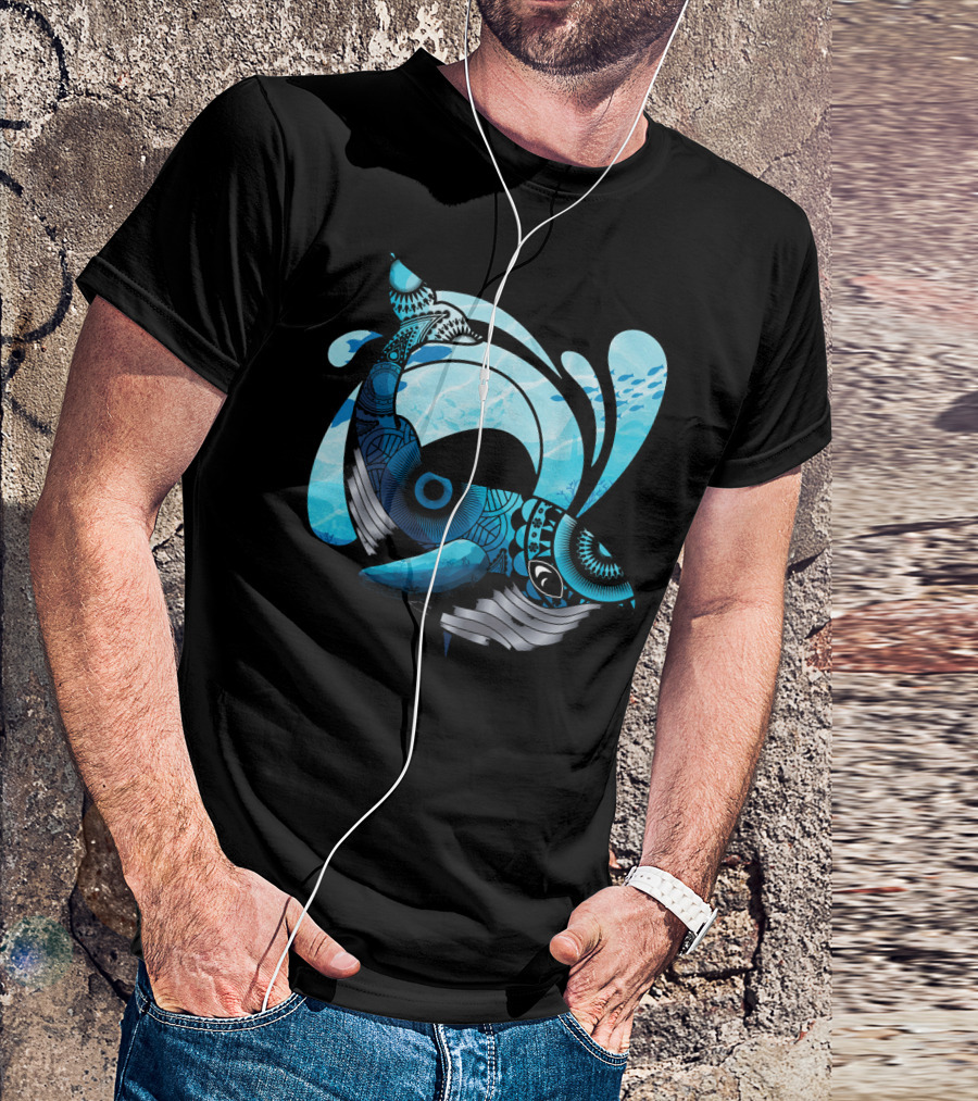 Cute Hawaiian Tribal Whale Splash Activist T-Shirt
