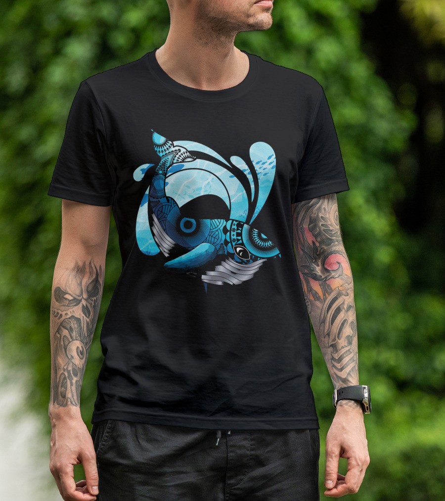 Cute Hawaiian Tribal Whale Splash Activist T-Shirt