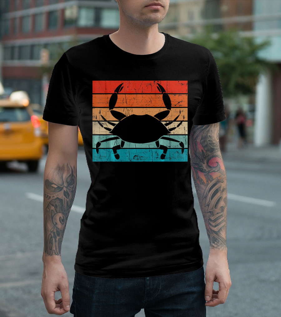 Crab Lover Vintage Sunset T-Shirt