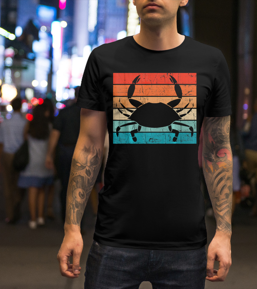Crab Lover Vintage Sunset T-Shirt
