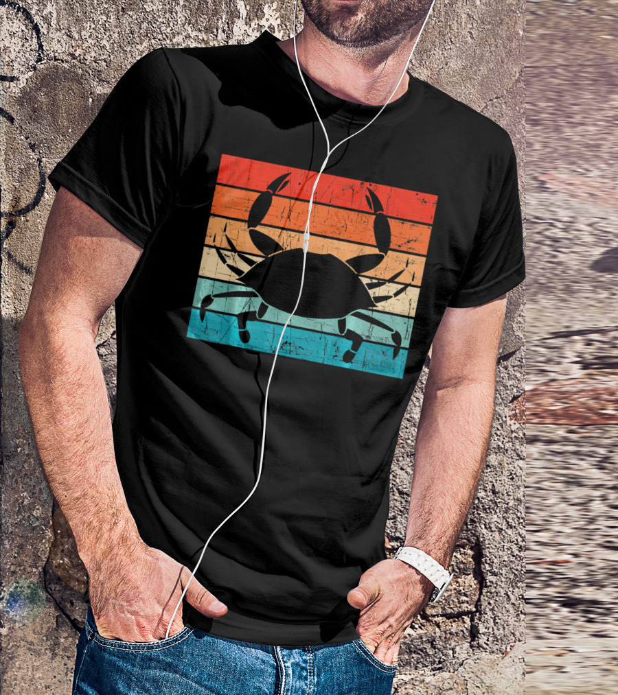 Crab Lover Vintage Sunset T-Shirt