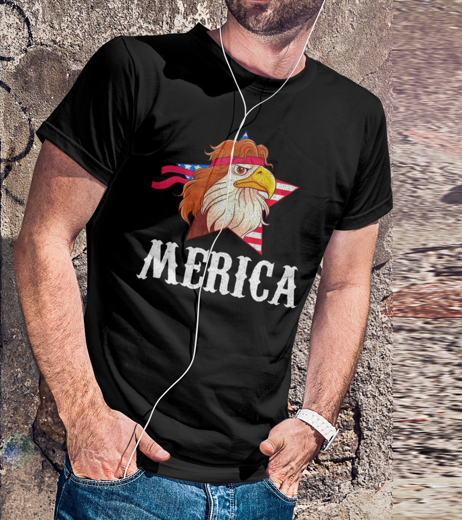 Eagle Mullet Star Merica 4th Of July Flag T-Shirt