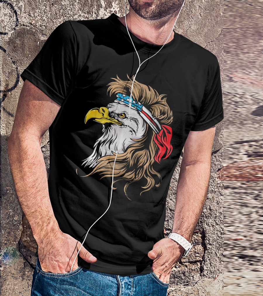 Eagle American Patriotic Headband USA Stars Stripes Bandana T-Shirt