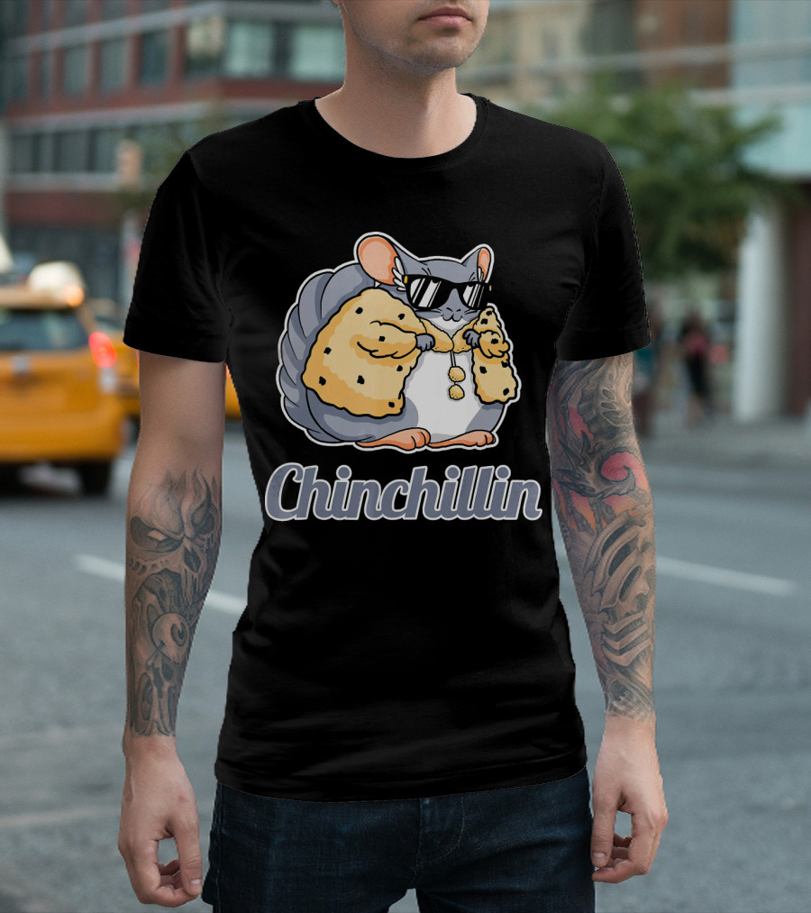 Chinchillin Funny Chinchilla Lover in Cool Shades and Jacket T-Shirt