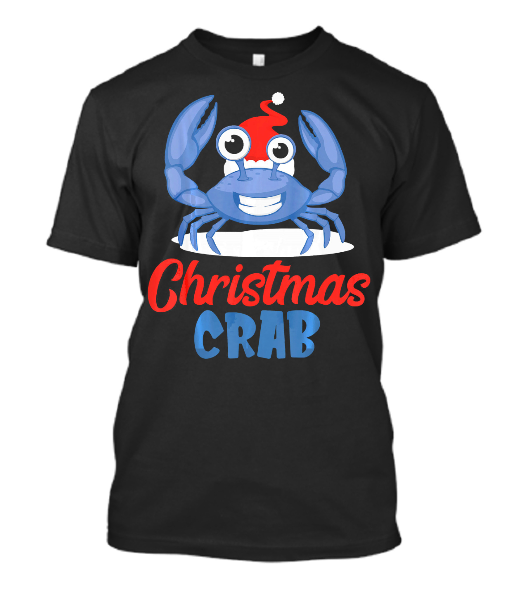 Funny Christmas Crab With Santa Hat Maryland Blue Crab T-Shirt