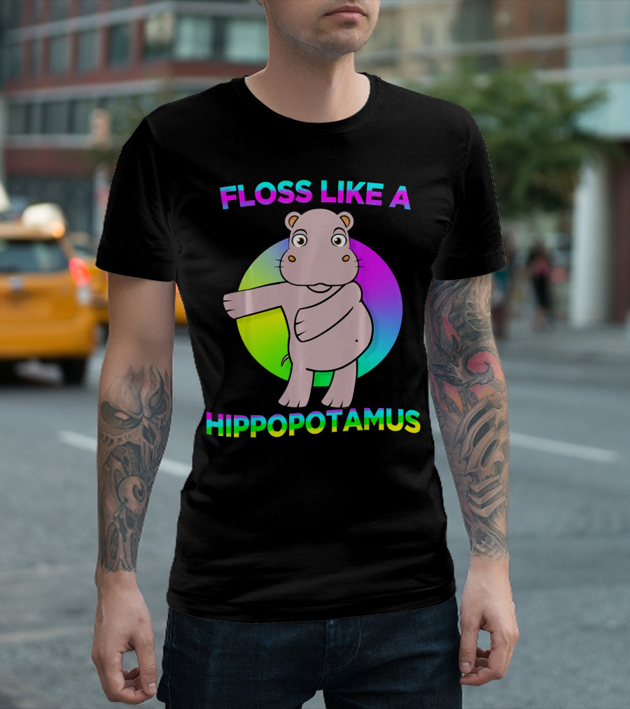 Floss Like A Hippopotamus Retro Hippo Dance Lover T-Shirt