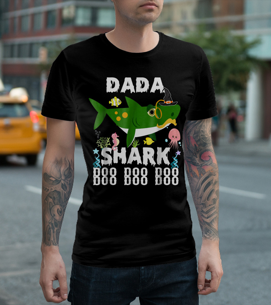 Dada Shark Doo Doo Halloween Birthday Boy Men T-Shirt