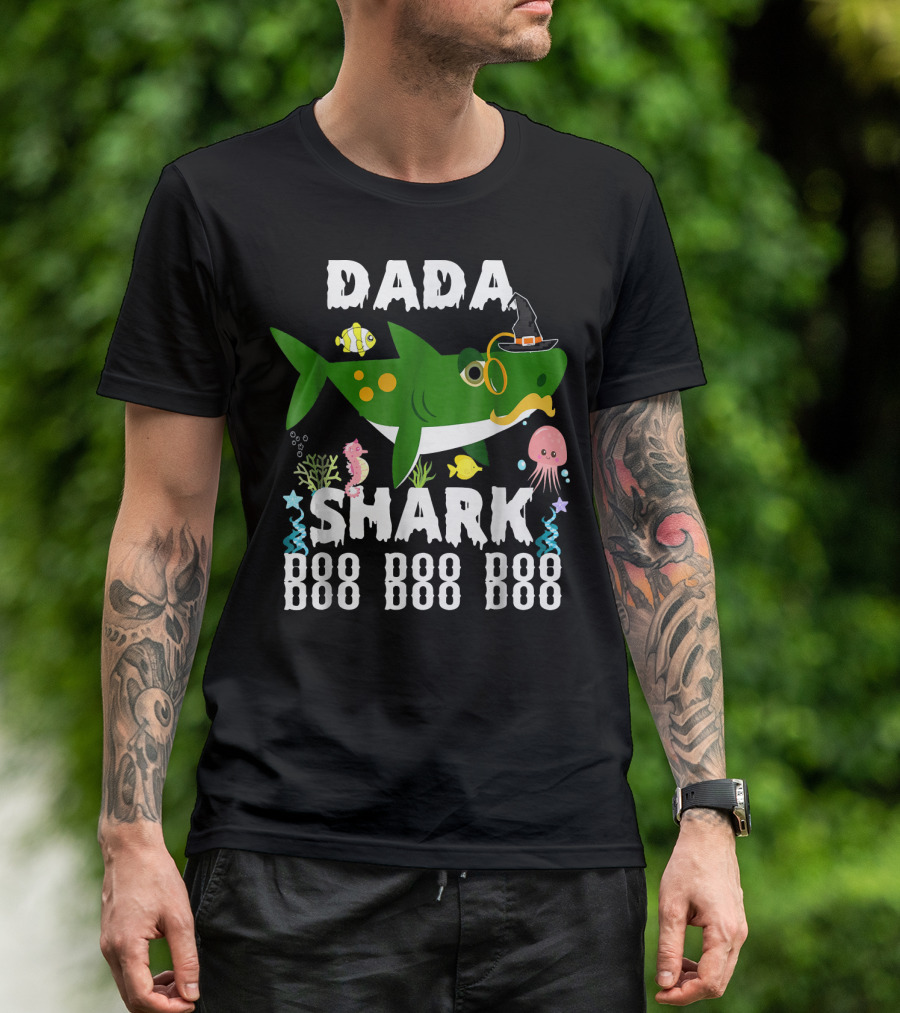 Dada Shark Doo Doo Halloween Birthday Boy Men T-Shirt