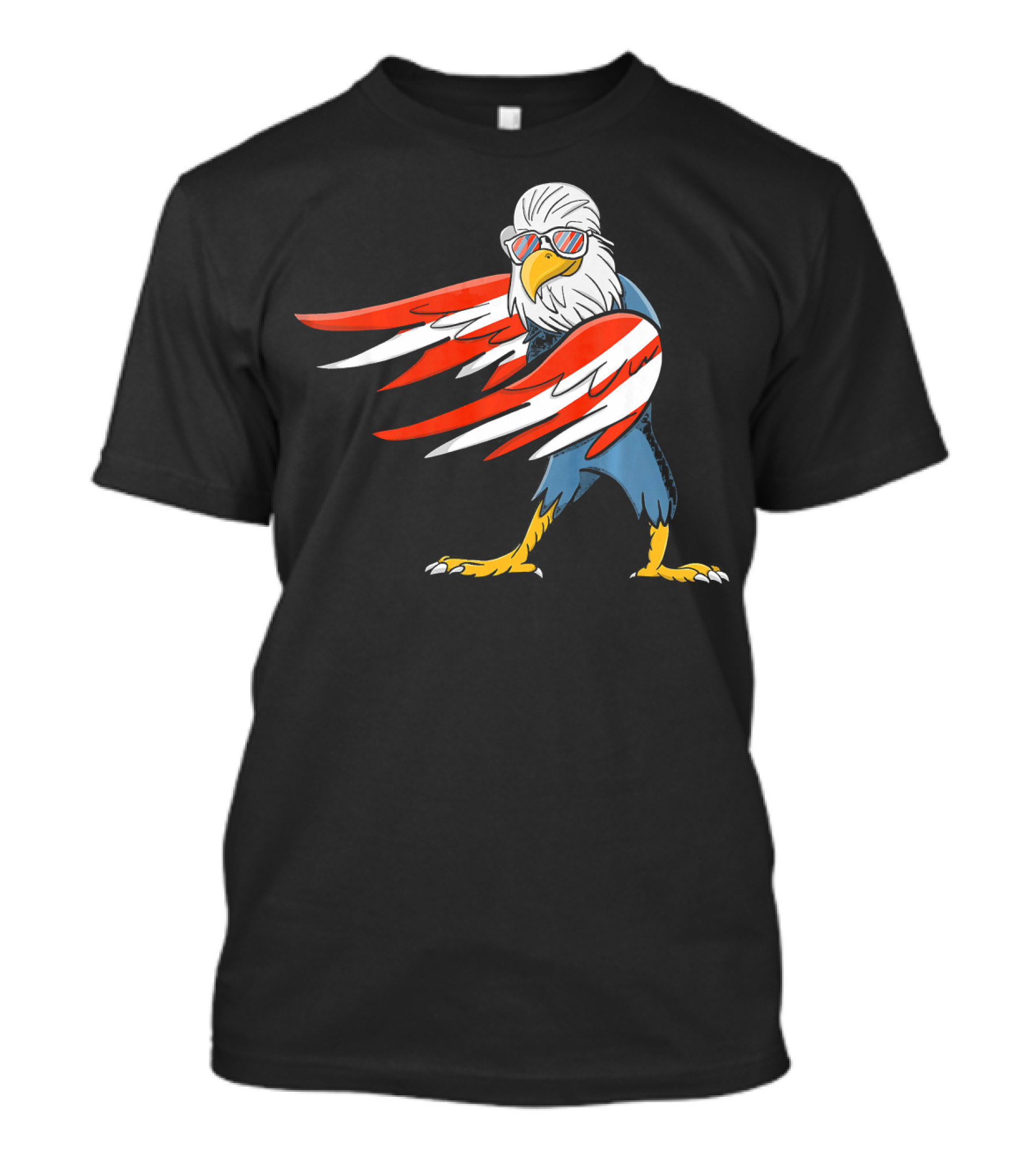 Flossing Bald Eagle With Red White Wings And Sunglasses Dance T-Shirt