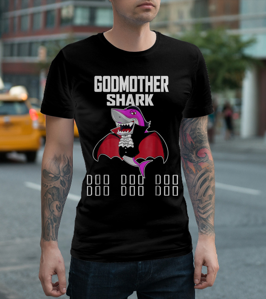 Godmother Shark Doo Doo Doo Pink Vampire Shark T-Shirt