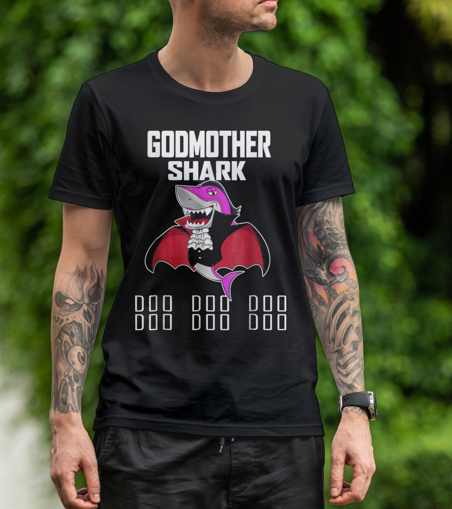 Godmother Shark Doo Doo Doo Pink Vampire Shark T-Shirt