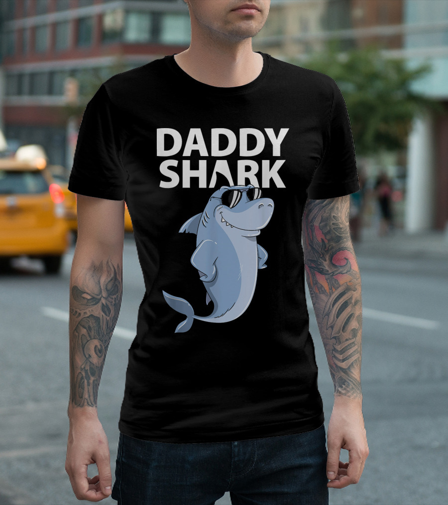 Daddy Shark in Sunglasses Cool Vibe T-Shirt