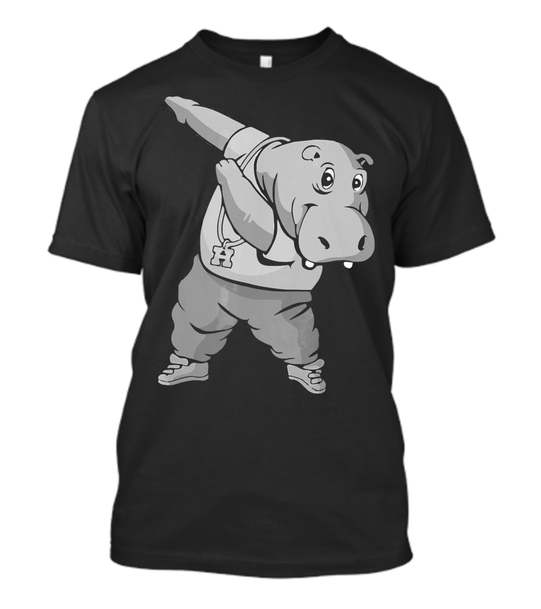 Dabbing Hippo With Necklace In Fun Hip Hop Dance T-Shirt