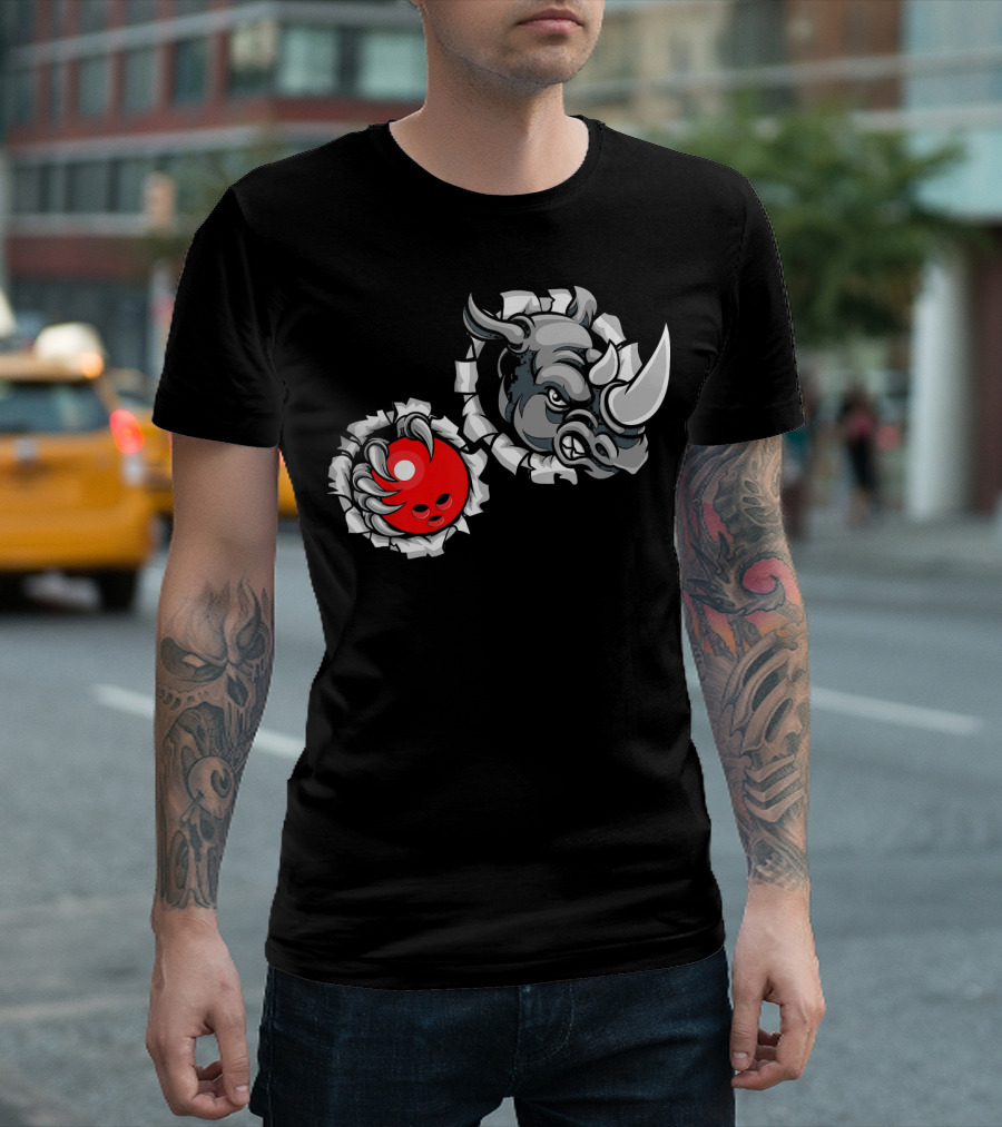 Funny Rhino Bowling Ball College Breakthrough T-Shirt