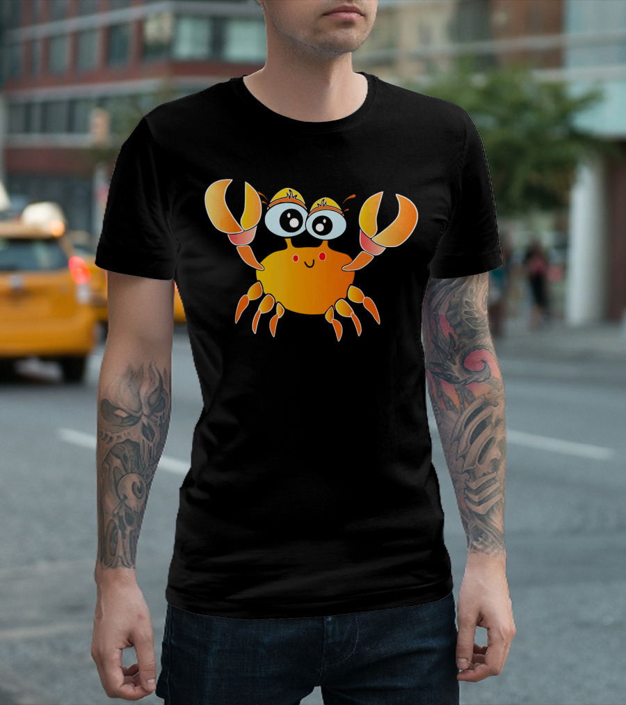 Funny Crab Karl The Sea Crab With Big Eyes And Bright Orange Claws T-Shirt