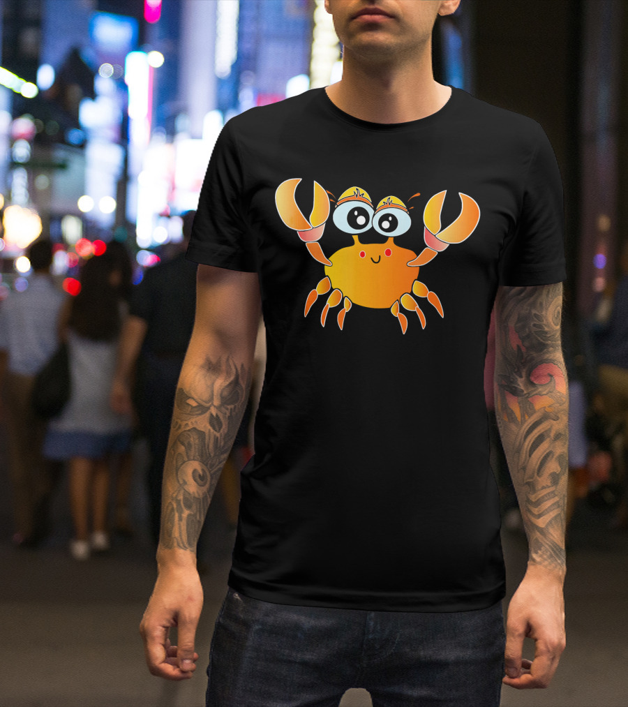 Funny Crab Karl The Sea Crab With Big Eyes And Bright Orange Claws T-Shirt