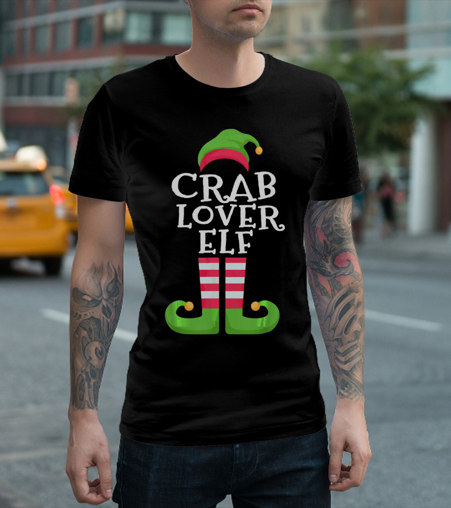 Crab Lover Elf Funny Christmas Costume T-Shirt