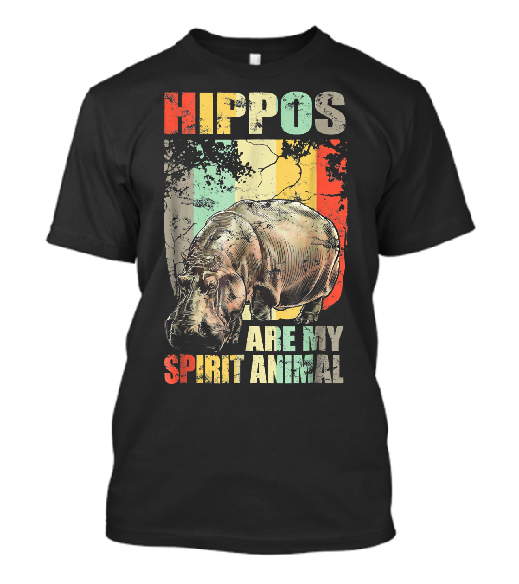 Hippos Are My Spirit Animal Retro Hippo Lovers T-Shirt