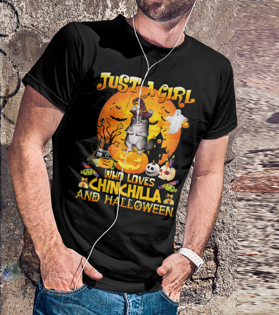 Just A Girl Who Loves Chinchilla And Halloween T-Shirt