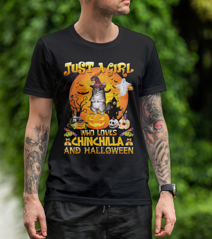 Just A Girl Who Loves Chinchilla And Halloween T-Shirt