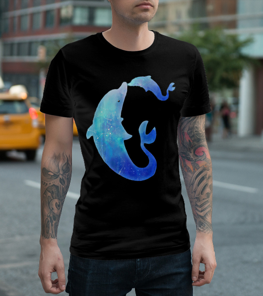 Killer Whale Orca Retro Novelty Galaxy Constellation T-Shirt