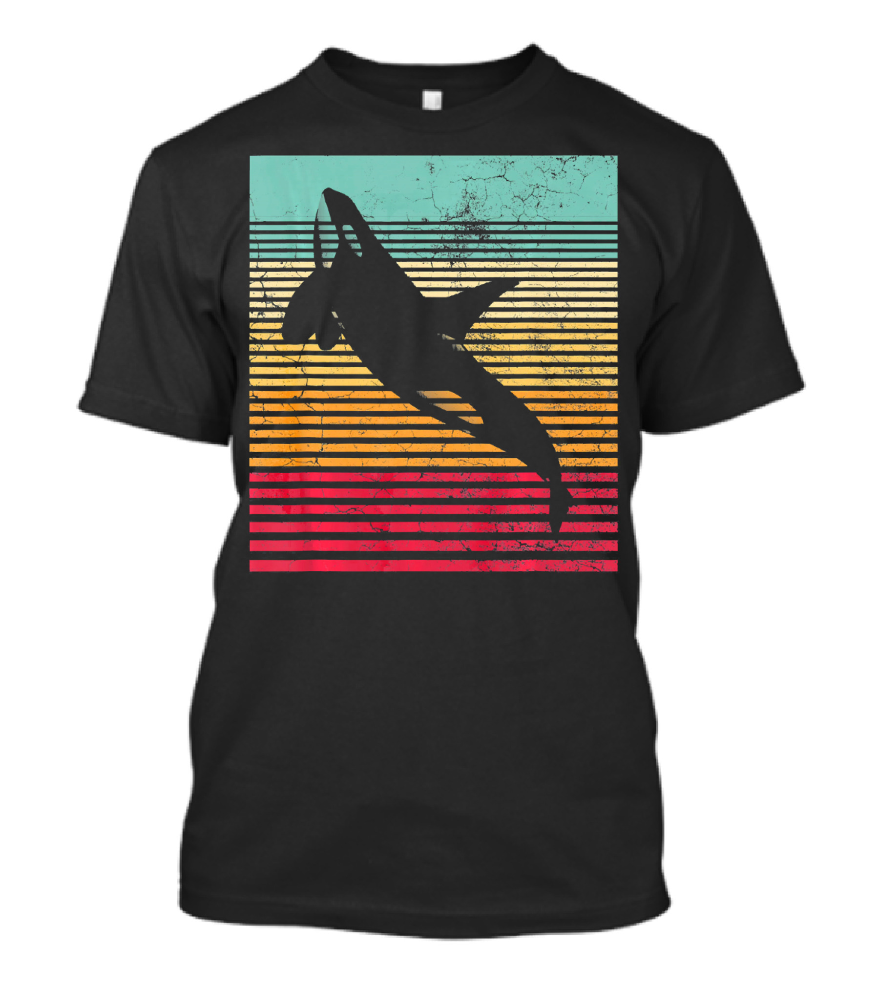 Killer Whale Orca Retro Silhouette Sunset Stripes Men's T-Shirt