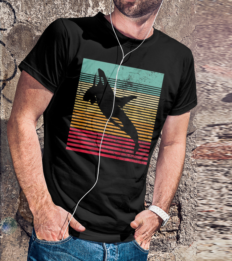 Killer Whale Orca Retro Silhouette Sunset Stripes Men's T-Shirt