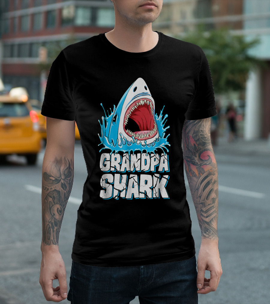 Grandpa Shark Family Matching Me Splash T-Shirt