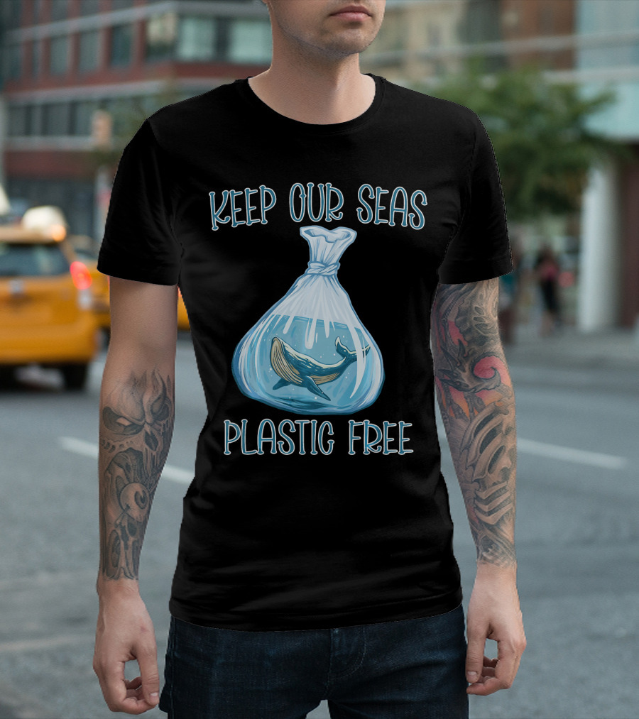 Keep Our Seas Plastic Free Ocean Whale T-Shirt