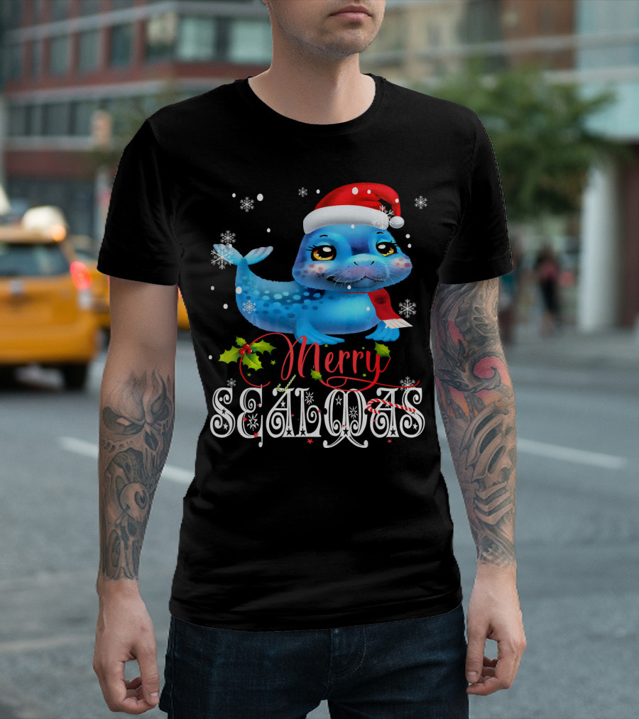 Merry Sealmas Matching Family Christmas Seal T-Shirt