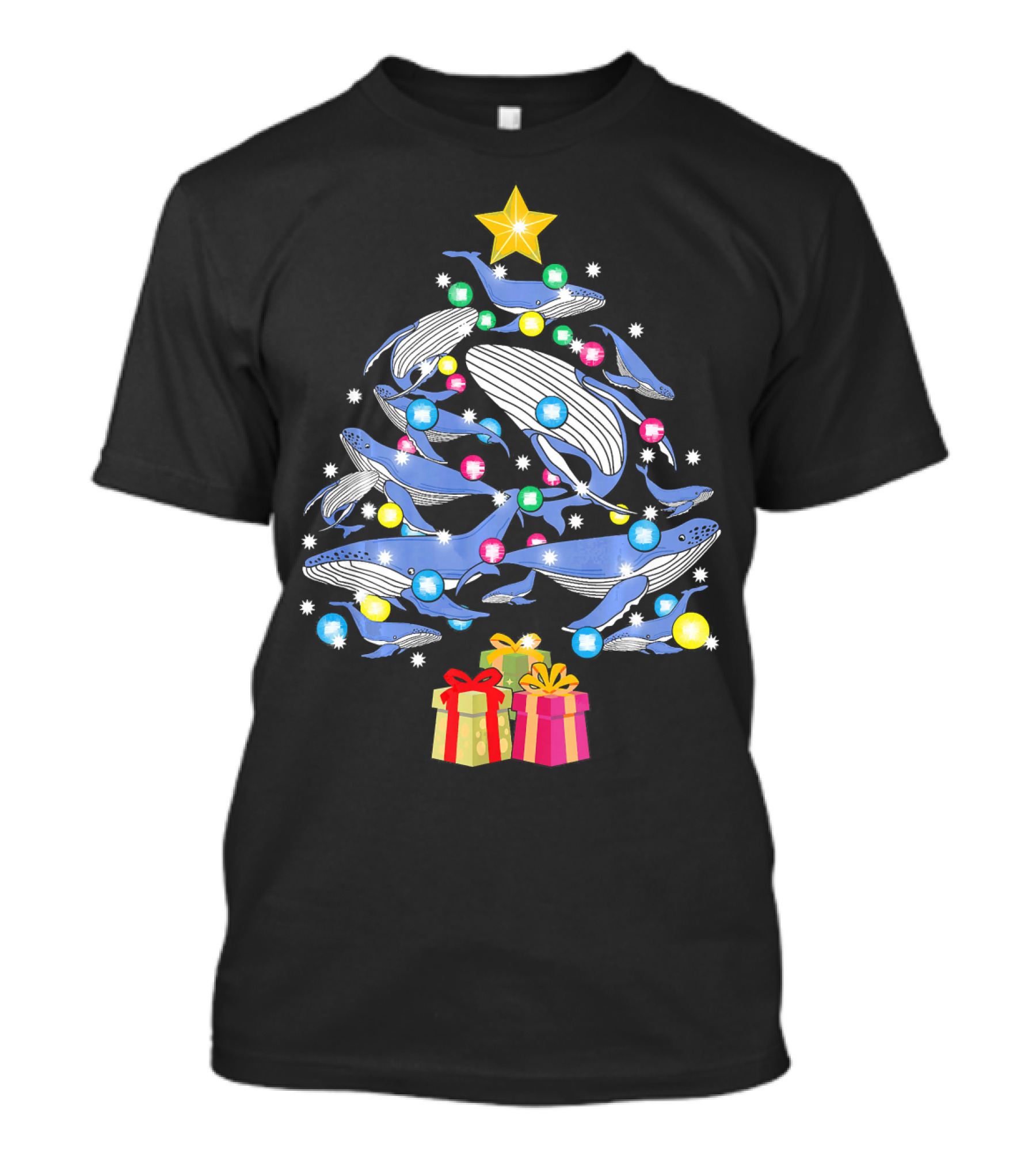 Humpback Whale Christmas Tree With Presents T-Shirt