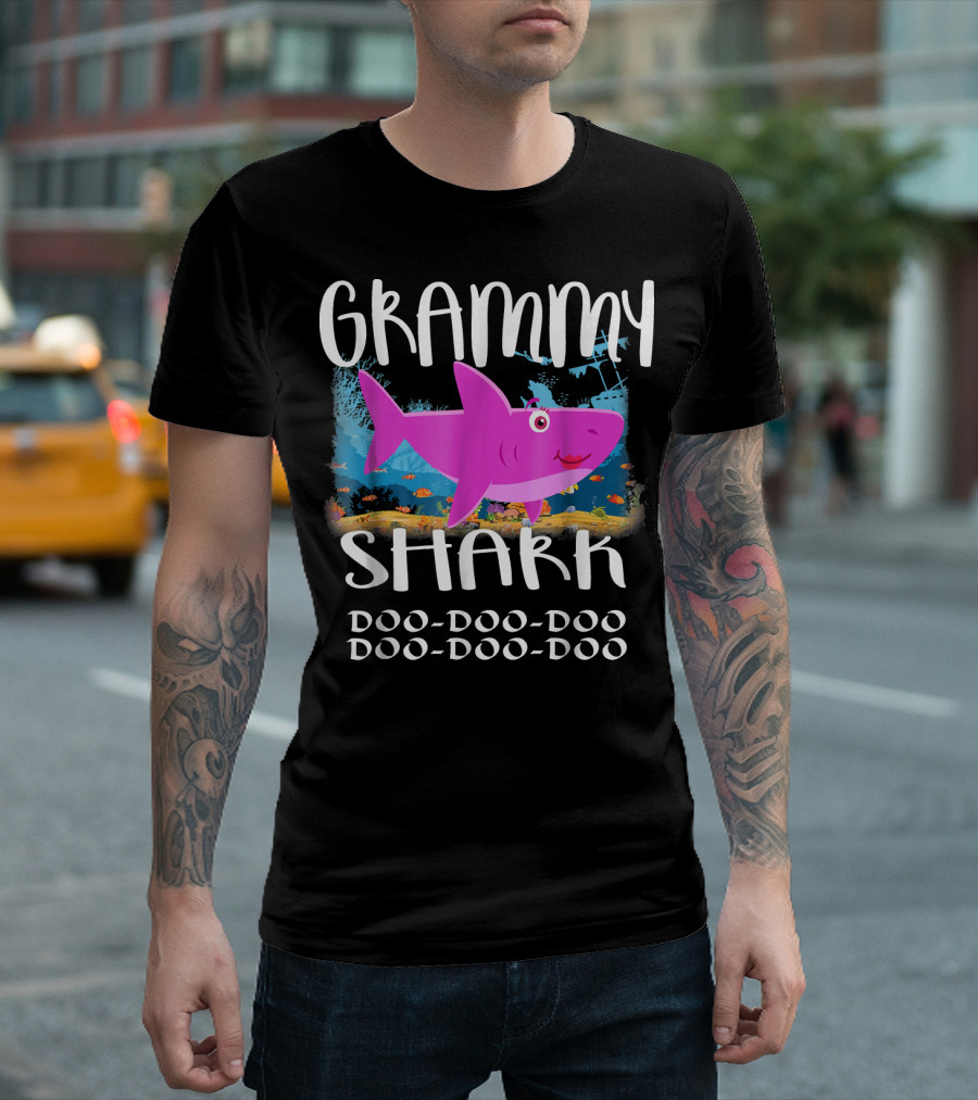 Grammy Shark Doo-Doo-Doo Family Shark Underwater T-Shirt