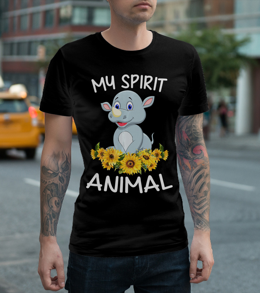 MY SPIRIT ANIMAL RHINO SUNFLOWERS T-Shirt