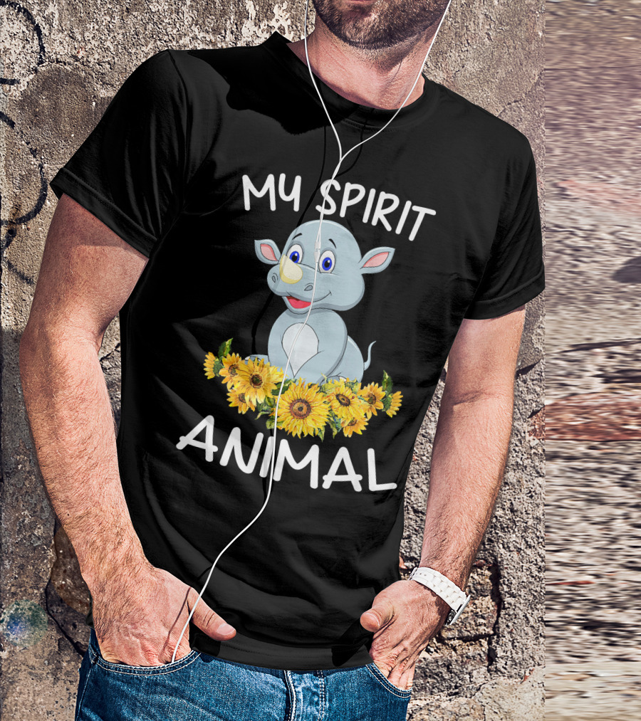 MY SPIRIT ANIMAL RHINO SUNFLOWERS T-Shirt